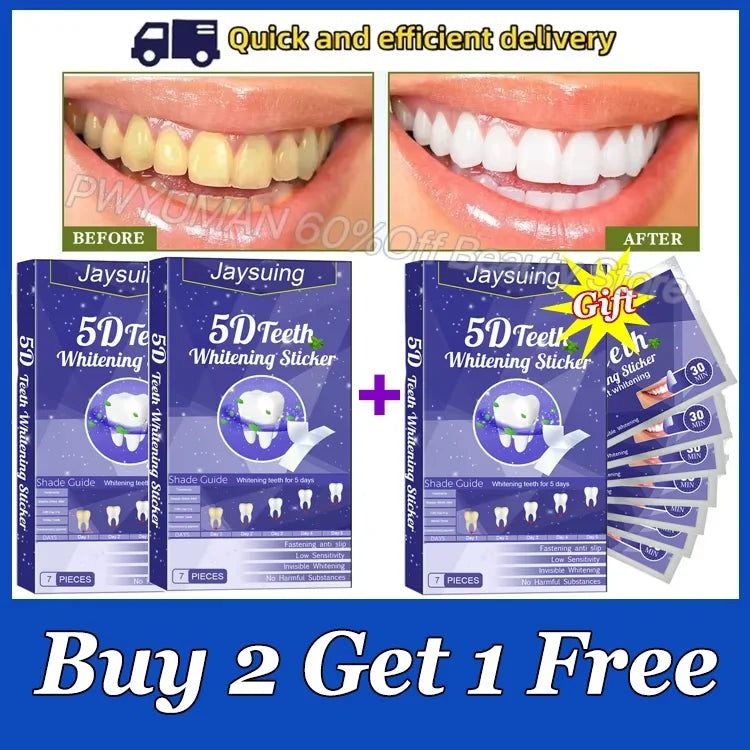 5D Teeth Whitening Strips - 7pcs